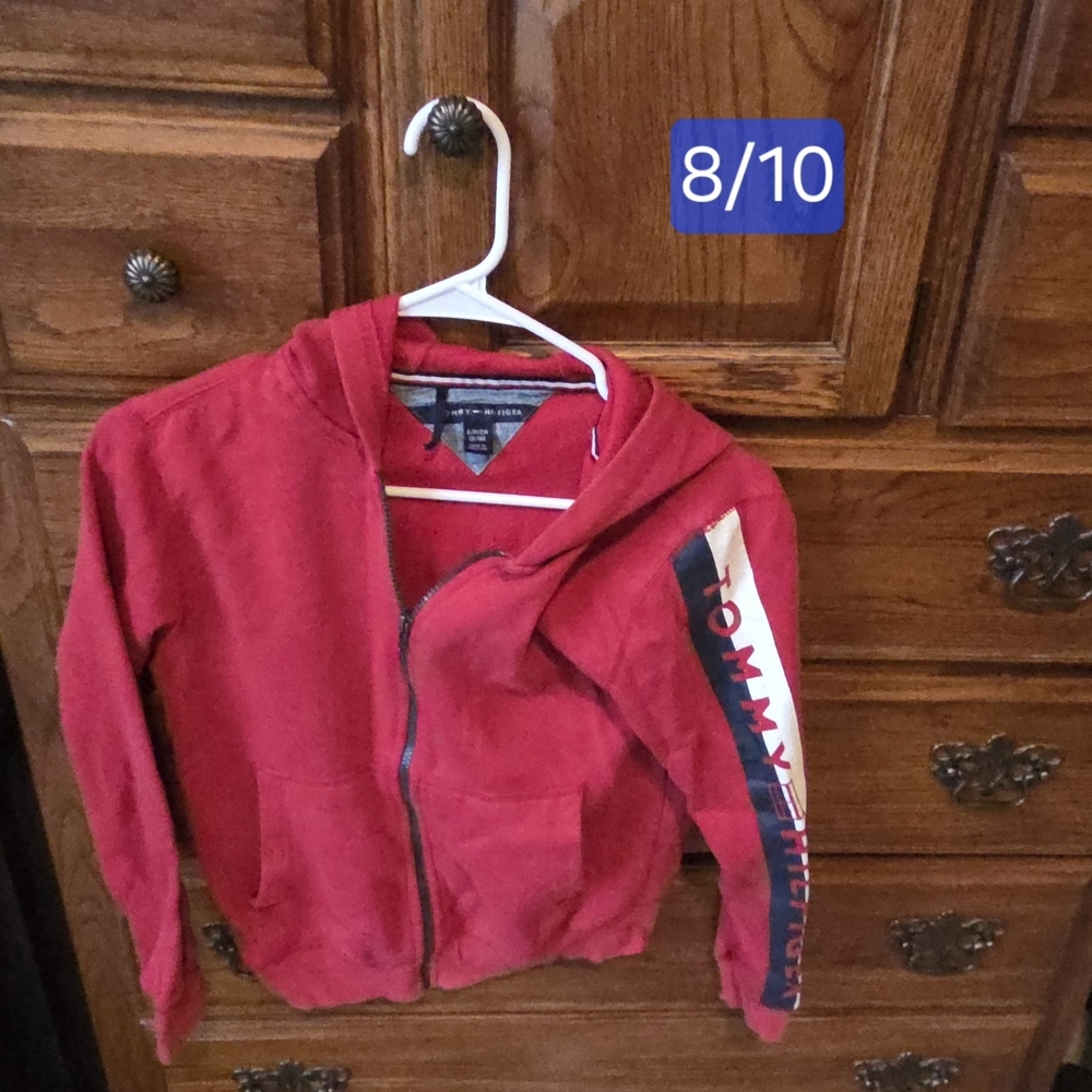 Tommy Hilfiger Kids Red Zip-Up Hoodie